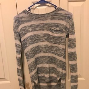 Gray striped gradient sweater